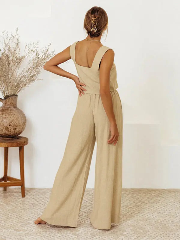 Blue Zone Planet | Ladies Vest Sleeveless Trousers Loose Suit Suit BLUE ZONE PLANET
