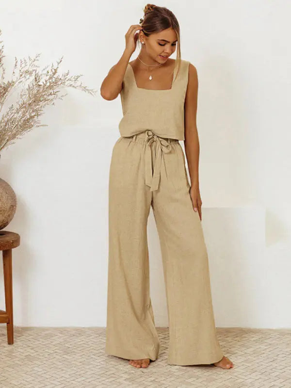 Blue Zone Planet | Ladies Vest Sleeveless Trousers Loose Suit Suit BLUE ZONE PLANET
