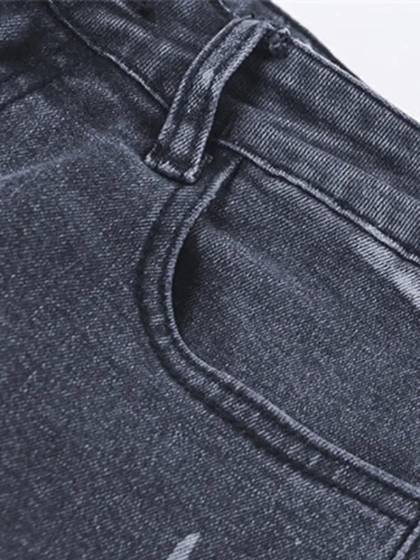 Blue Zone Planet | Ladies Zip Fly High Waist Washed White Slim Jeans BLUE ZONE PLANET