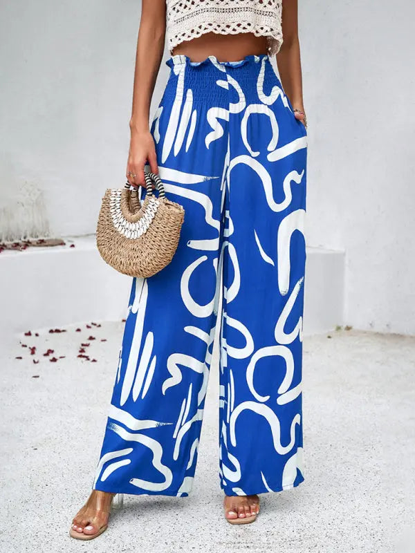 Blue Zone Planet | Laura's elegant geometric print loose trousers BLUE ZONE PLANET