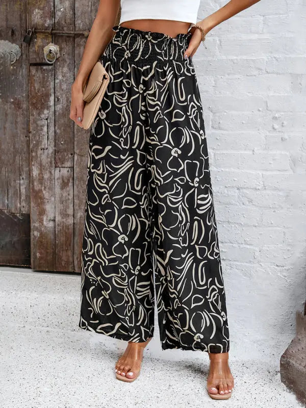 Blue Zone Planet | Laura's elegant geometric print loose trousers kakaclo