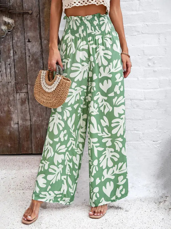 Blue Zone Planet | Laura's elegant geometric print loose trousers kakaclo