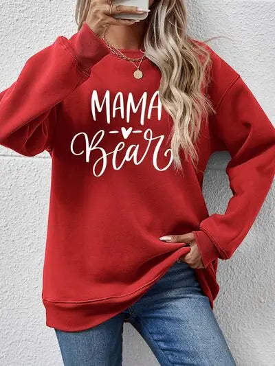 Blue Zone Planet | Letter Graphic Round Neck Long Sleeve Sweatshirt BLUE ZONE PLANET