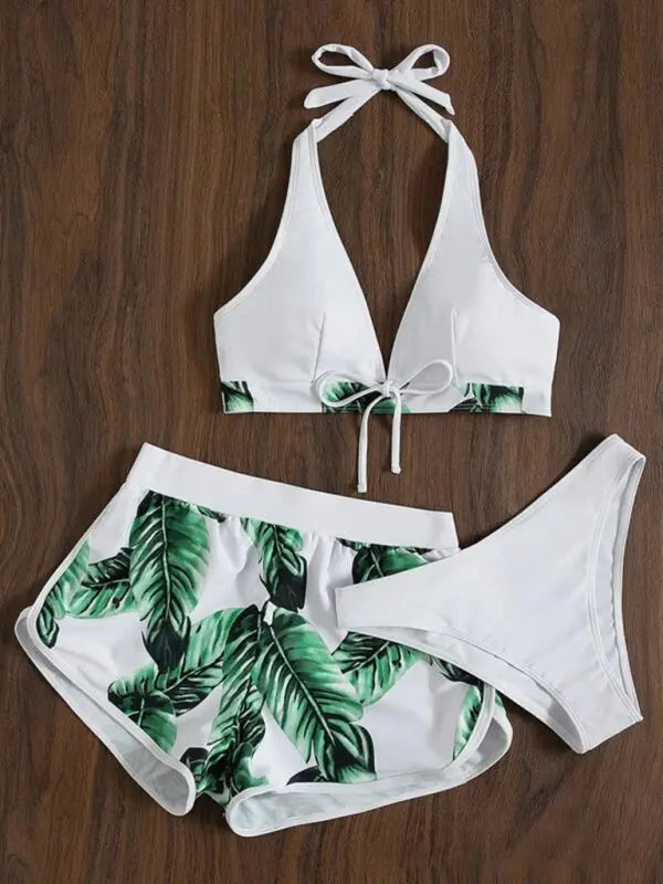 Blue Zone Planet | Lucy's multi-color printed bikini three-piece set BLUE ZONE PLANET