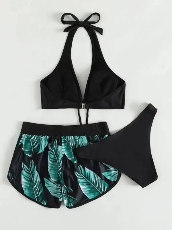 Blue Zone Planet | Lucy's multi-color printed bikini three-piece set BLUE ZONE PLANET