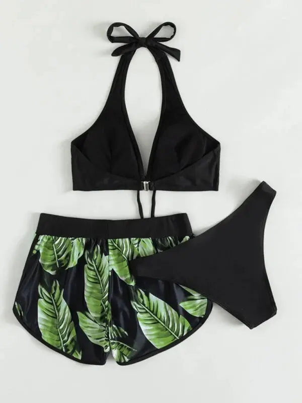 Blue Zone Planet | Lucy's multi-color printed bikini three-piece set BLUE ZONE PLANET