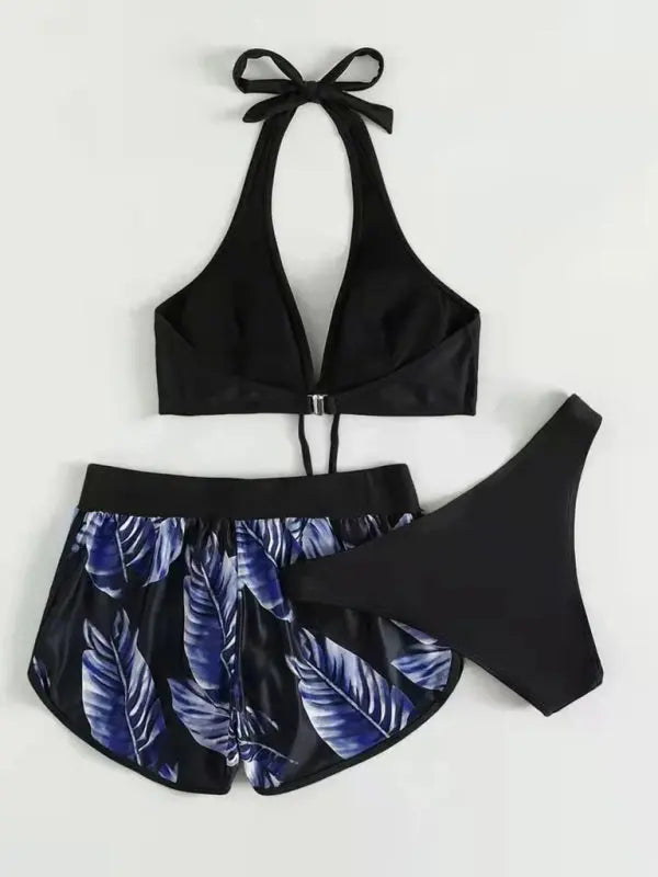 Blue Zone Planet |  Lucy's multi-color printed bikini three-piece set BLUE ZONE PLANET