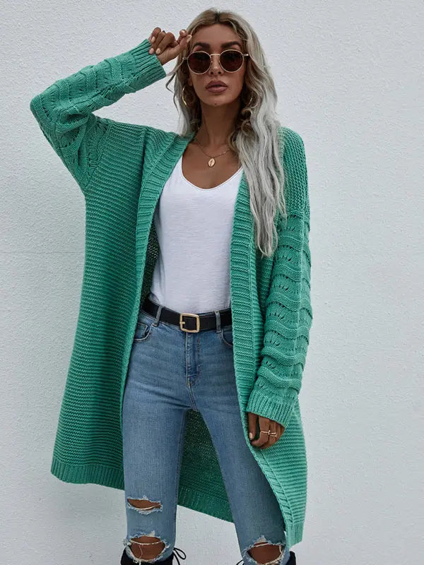 Blue Zone Planet | Open Knit Long Sleeve Cardigan BLUE ZONE PLANET