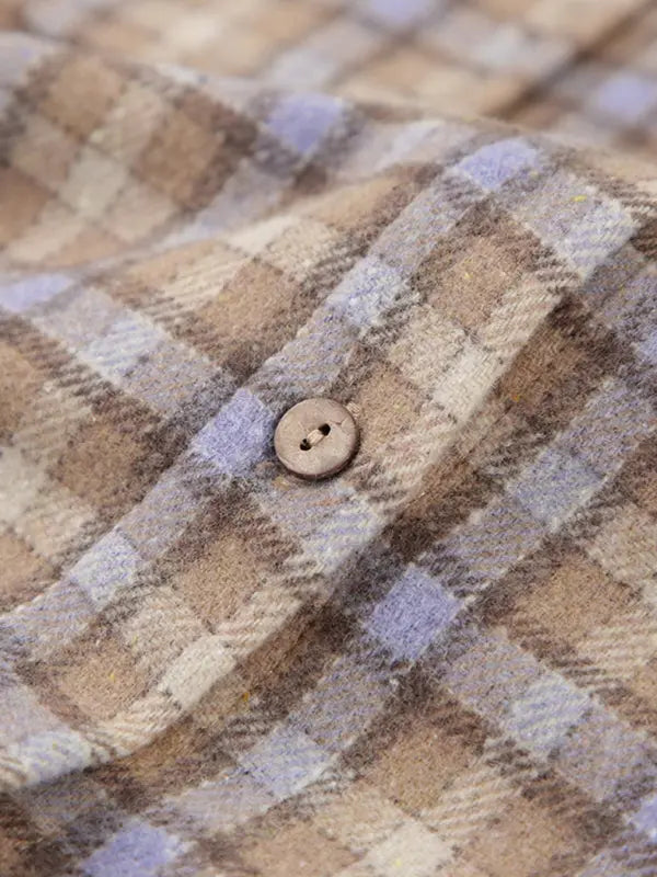 Blue Zone Planet | Retro Plaid Oversize Long Sleeve Shirt Jacket BLUE ZONE PLANET