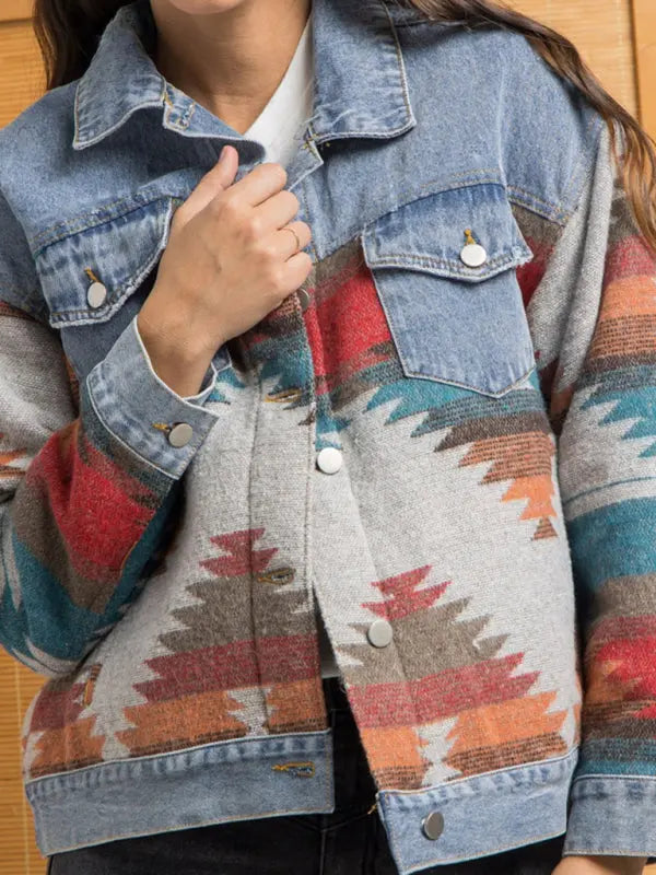 Blue Zone Planet | Retro loose lapel denim jacket BLUE ZONE PLANET
