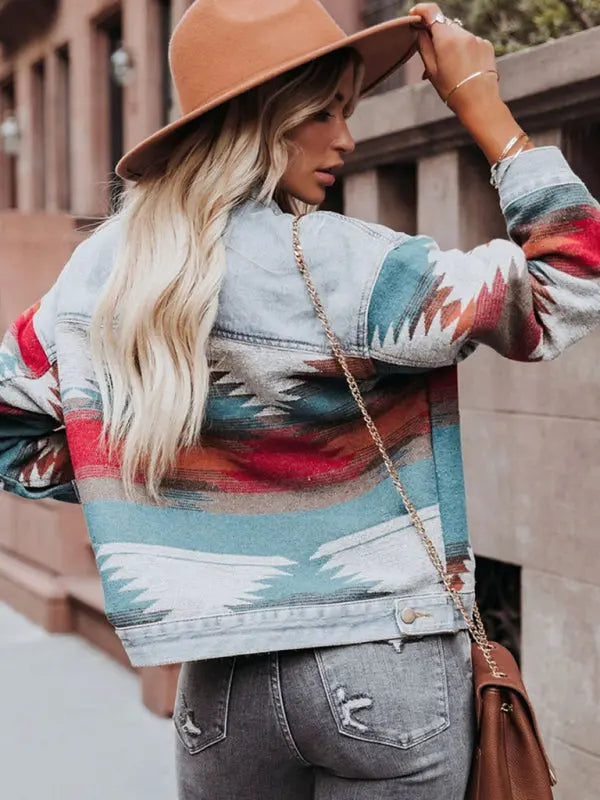 Blue Zone Planet | Retro loose lapel denim jacket BLUE ZONE PLANET