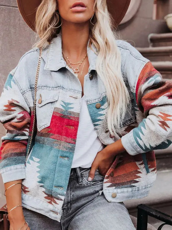 Blue Zone Planet | Retro loose lapel denim jacket BLUE ZONE PLANET