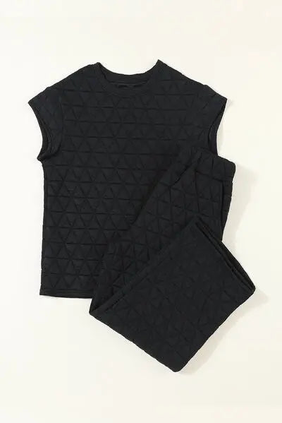 Blue Zone Planet | Short Sleeve Top and Pocketed Pants Lounge Set BLUE ZONE PLANET