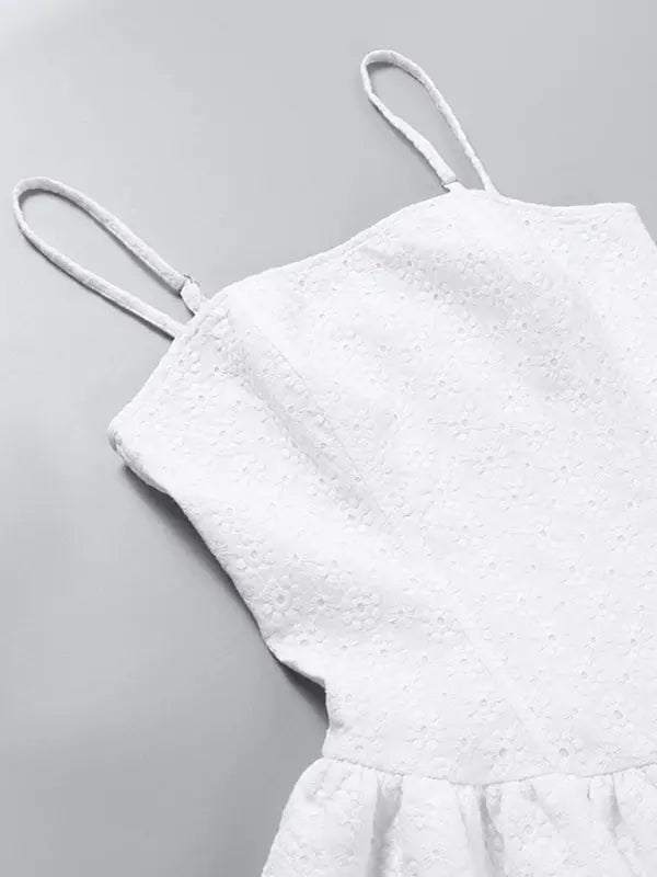 Blue Zone Planet | Sling Slim Waist Slimming French Embroidery A Hem Dress BLUE ZONE PLANET