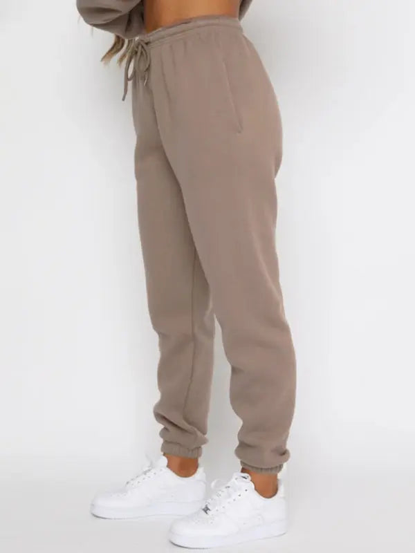 Blue Zone Planet | Solid Color Round able Collar Pullover Long Sleeve Trousers Sweater Suit BLUE ZONE PLANET