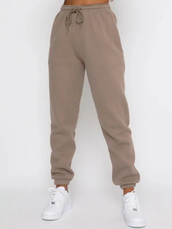 Blue Zone Planet | Solid Color Round able Collar Pullover Long Sleeve Trousers Sweater Suit BLUE ZONE PLANET