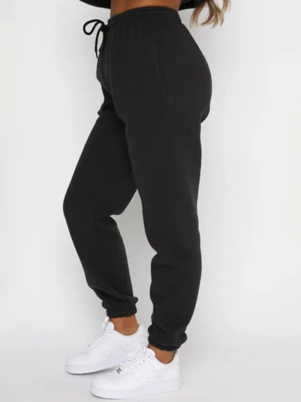 Blue Zone Planet | Solid Color Round able Collar Pullover Long Sleeve Trousers Sweater Suit BLUE ZONE PLANET