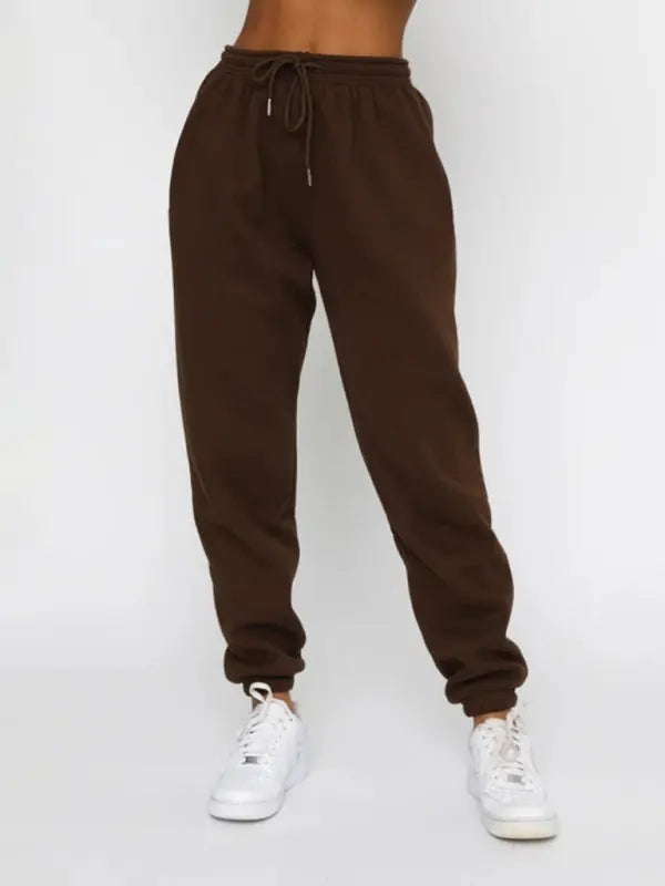 Blue Zone Planet | Solid Color Round able Collar Pullover Long Sleeve Trousers Sweater Suit BLUE ZONE PLANET