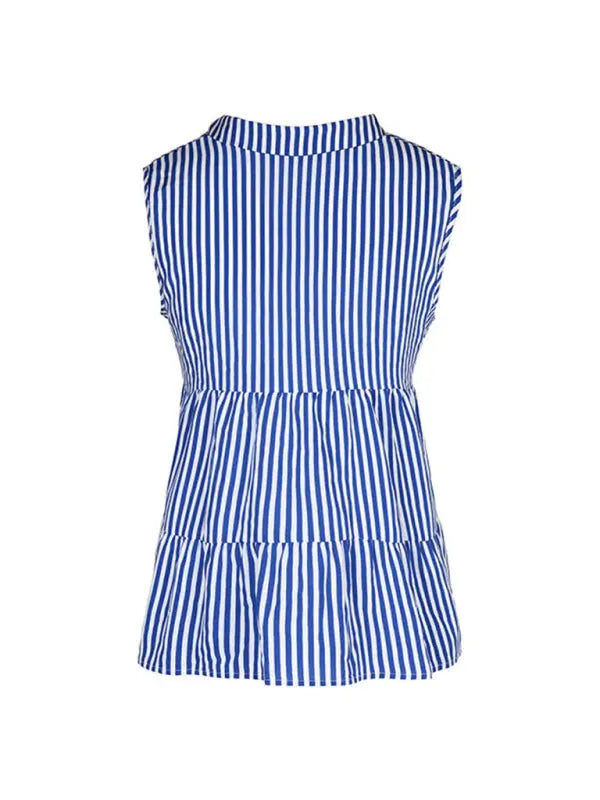 Blue Zone Planet | Summer tops sleeveless v-neck striped shirt BLUE ZONE PLANET