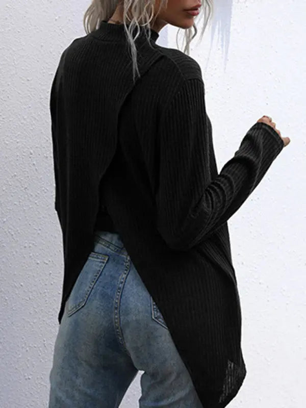 Blue Zone Planet | Turtleneck Top Solid Color Long Sleeve Loose Bottoming Knit Sweater BLUE ZONE PLANET