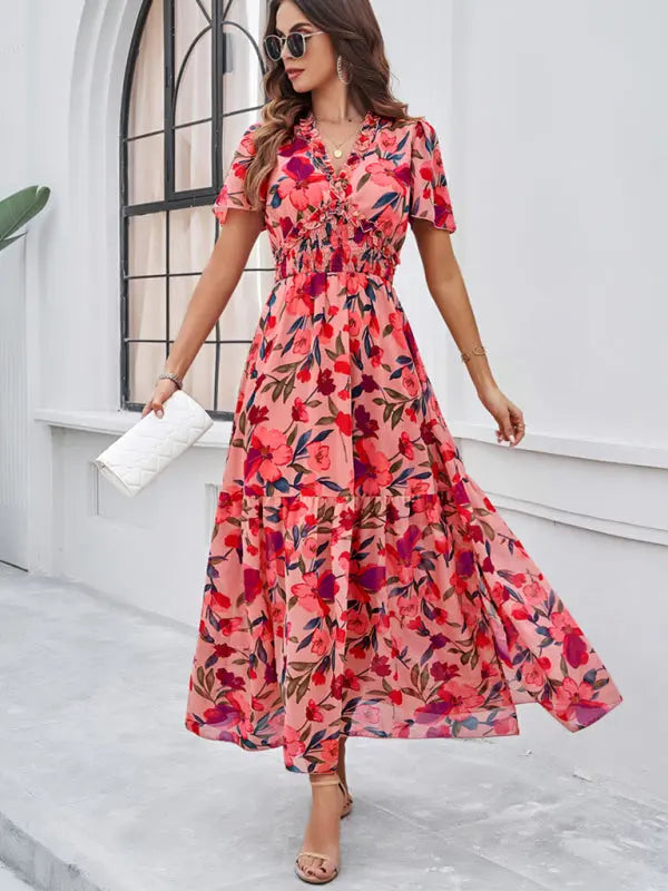 Blue Zone Planet | Vanessa's floral printed tiered maxi dress BLUE ZONE PLANET