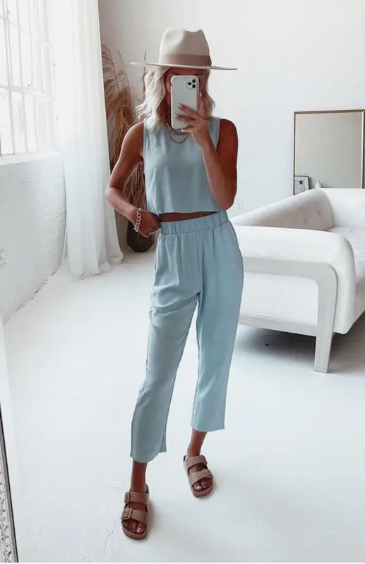 Blue Zone Planet | Vest Open-Waist Trousers Suit BLUE ZONE PLANET
