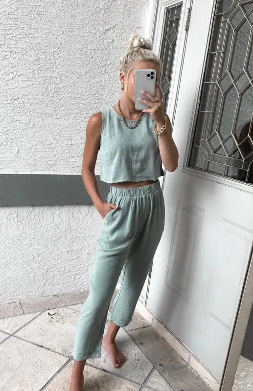 Blue Zone Planet | Vest Open-Waist Trousers Suit BLUE ZONE PLANET