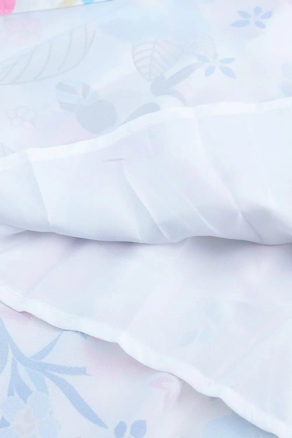 Blue Zone Planet | White Frill Mock Neck Sleeveless Tiered Floral Dress Blue Zone Planet