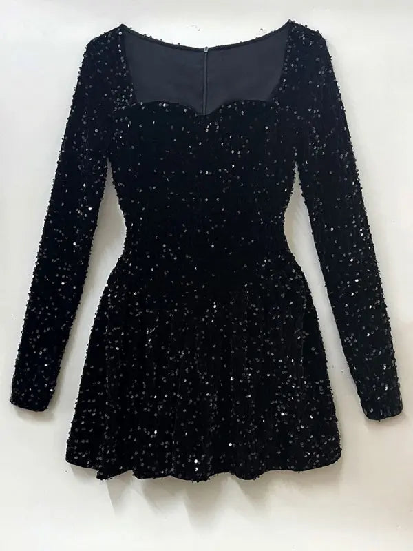 Blue Zone Planet | Women's new fashion sexy sequined long-sleeved dress kakaclo