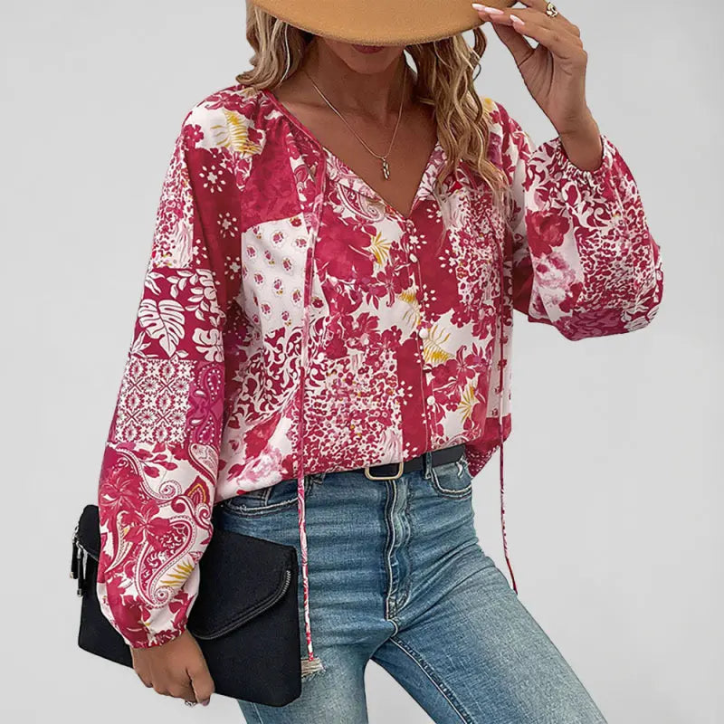 Blue Zone Planet | Woven Paisley Balloon Sleeve Shirt BLUE ZONE PLANET