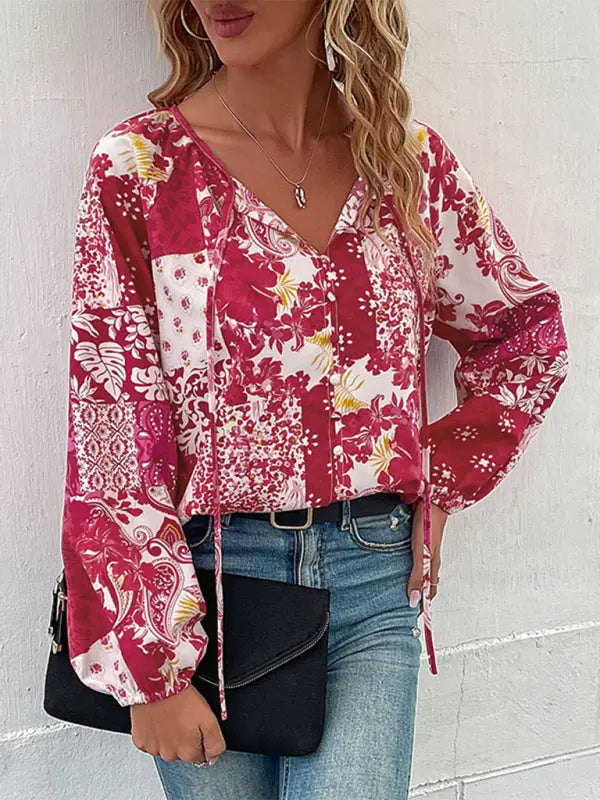 Blue Zone Planet | Woven Paisley Balloon Sleeve Shirt BLUE ZONE PLANET