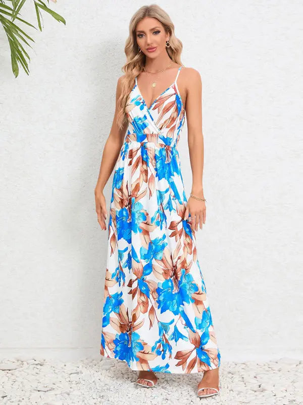 Blue Zone Planet | able and spaghetti strap backless slim holiday dress BLUE ZONE PLANET