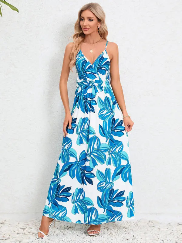 Blue Zone Planet | able and spaghetti strap backless slim holiday dress BLUE ZONE PLANET