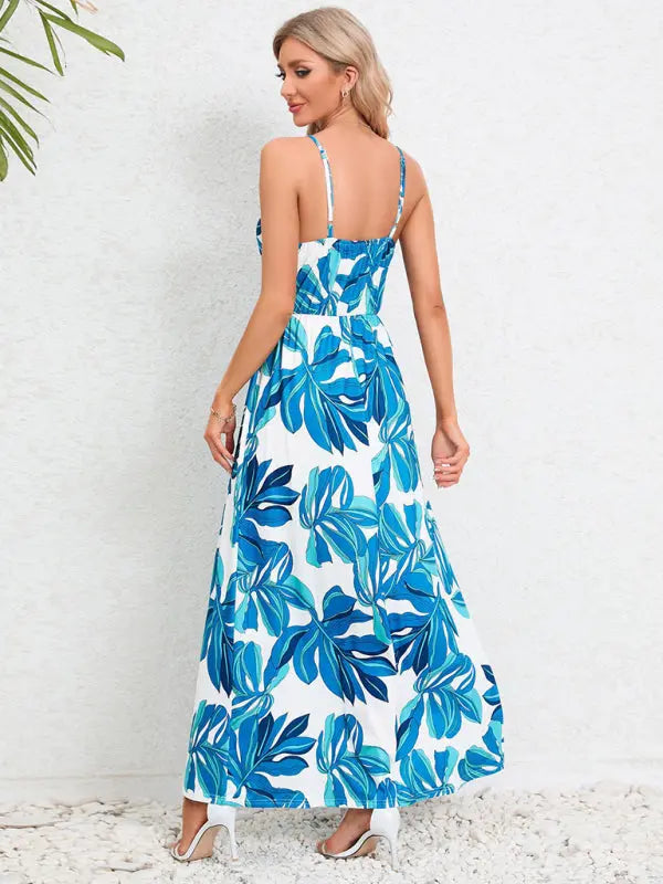 Blue Zone Planet | able and spaghetti strap backless slim holiday dress BLUE ZONE PLANET