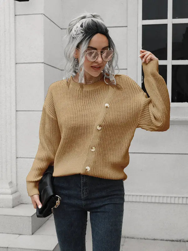 Blue Zone Planet | button loose long sleeve sweater BLUE ZONE PLANET