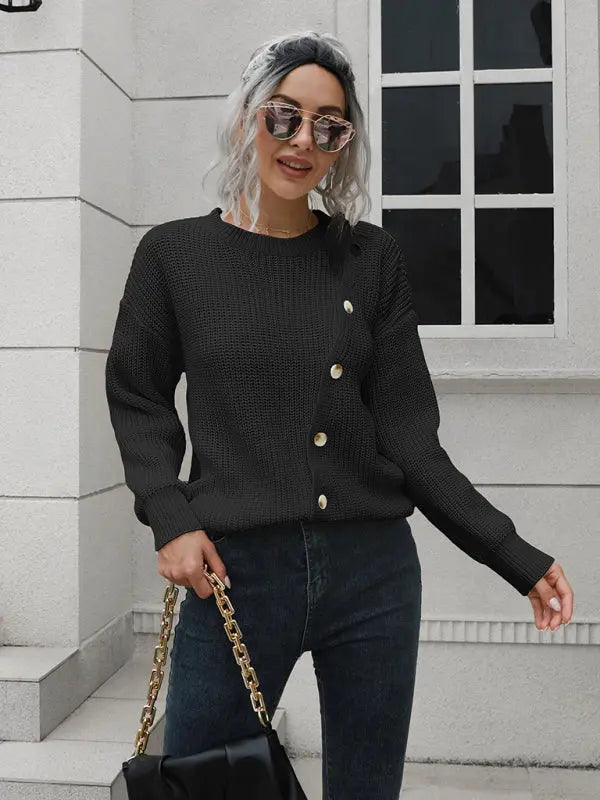 Blue Zone Planet | button loose long sleeve sweater BLUE ZONE PLANET