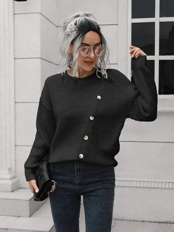 Blue Zone Planet | button loose long sleeve sweater BLUE ZONE PLANET
