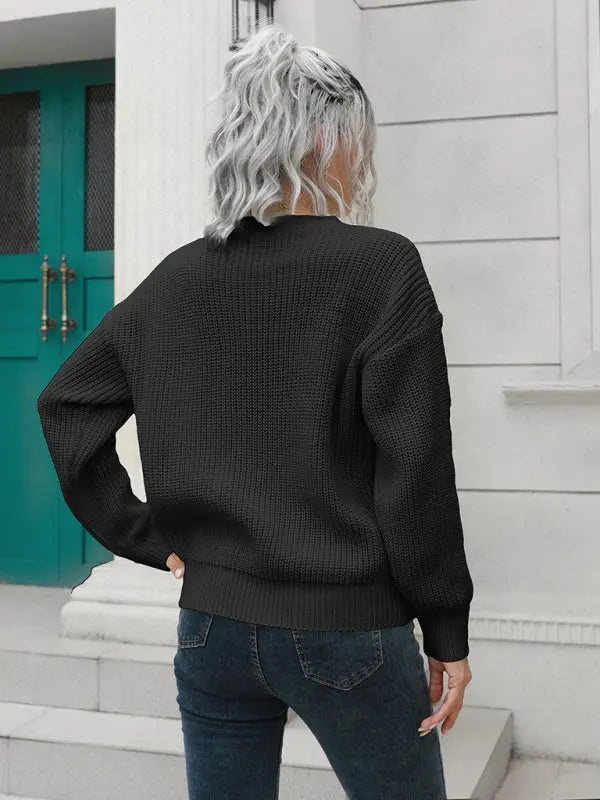 Blue Zone Planet | button loose long sleeve sweater BLUE ZONE PLANET