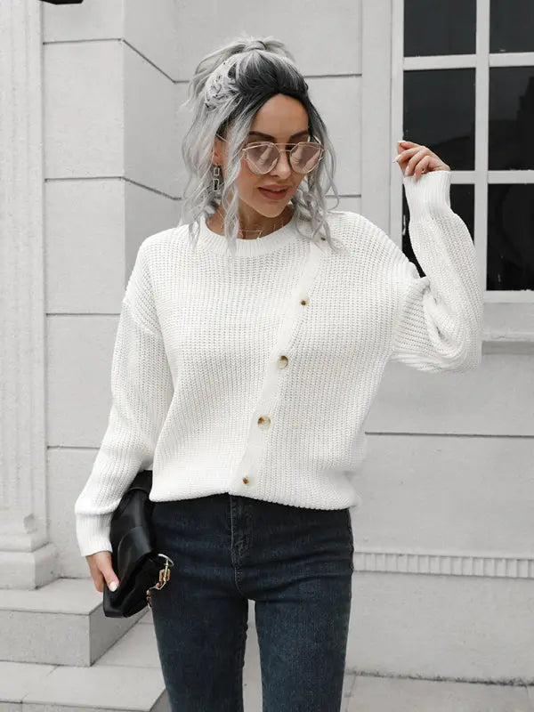 Blue Zone Planet | button loose long sleeve sweater BLUE ZONE PLANET