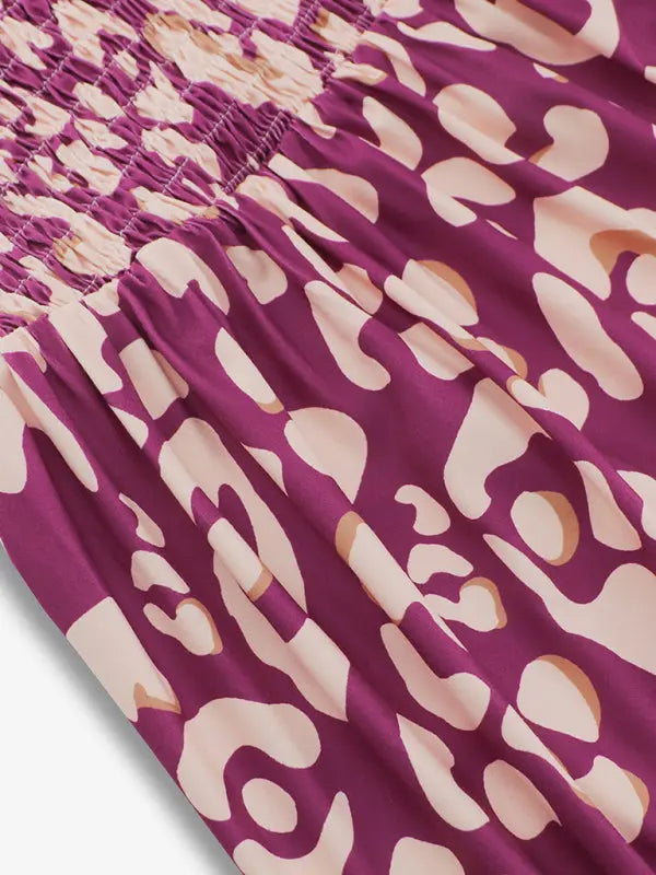 Blue Zone Planet | elegant printed elastic spaghetti strap skirt holiday style French floral spaghetti strap long dress BLUE ZONE PLANET