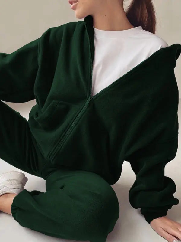 Blue Zone Planet | hooded sweatshirt sports suit two piece set BLUE ZONE PLANET