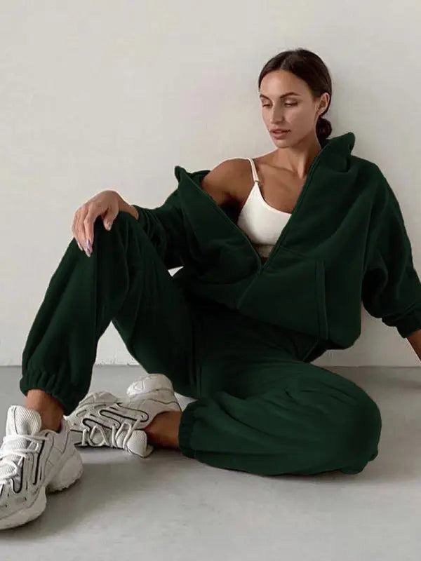 Blue Zone Planet | hooded sweatshirt sports suit two piece set BLUE ZONE PLANET