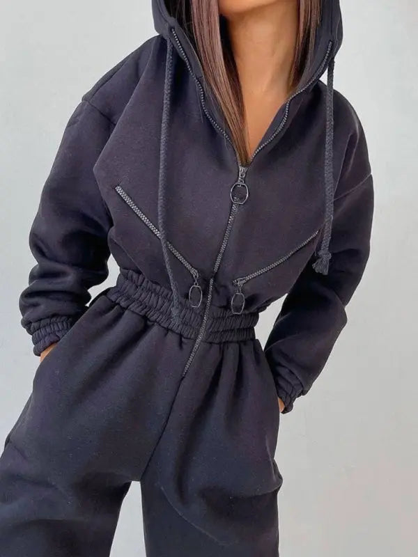 Blue Zone Planet | hooded sweatshirt sports suit two piece set BLUE ZONE PLANET