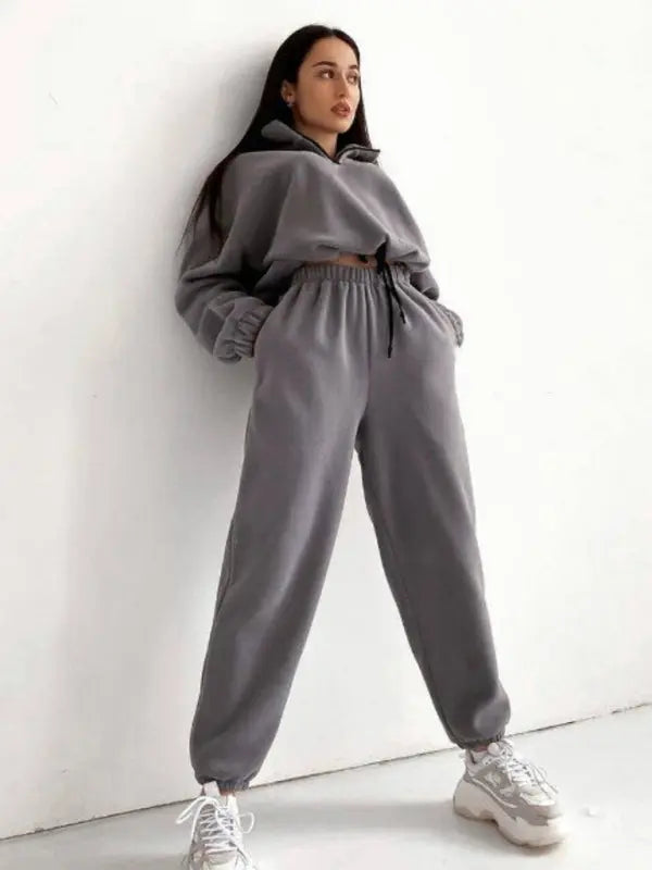 Blue Zone Planet | hooded sweatshirt sports suit two piece set BLUE ZONE PLANET
