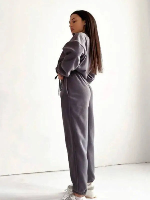 Blue Zone Planet | hooded sweatshirt sports suit two piece set BLUE ZONE PLANET