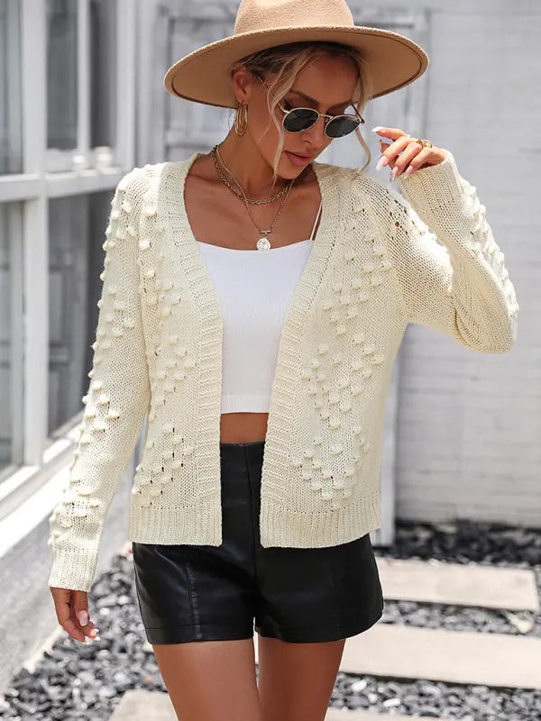 Blue Zone Planet | knitted three-dimensional pattern cardigan coat sweater BLUE ZONE PLANET