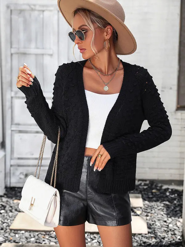 Blue Zone Planet | knitted three-dimensional pattern cardigan coat sweater BLUE ZONE PLANET