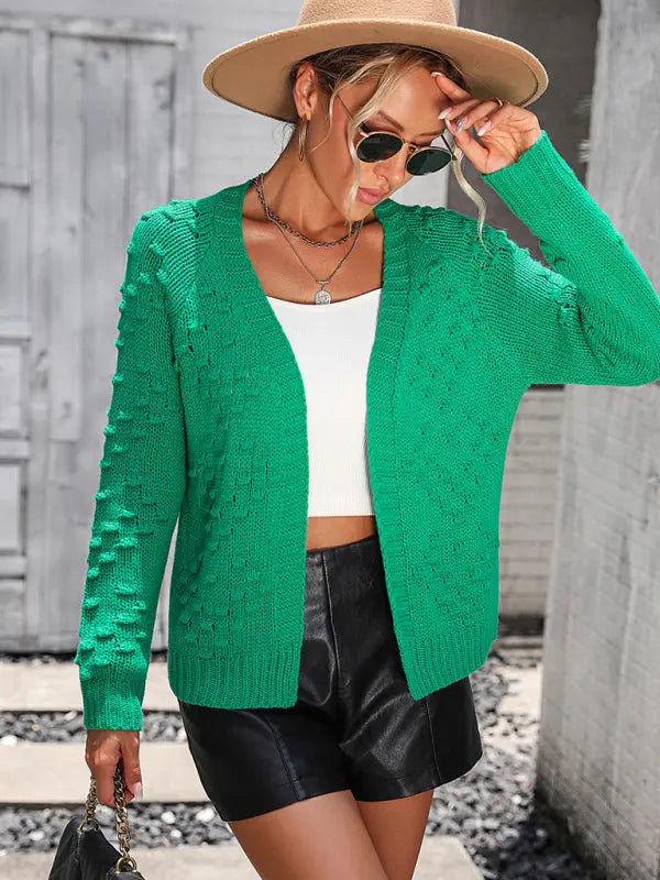 Blue Zone Planet | knitted three-dimensional pattern cardigan coat sweater BLUE ZONE PLANET