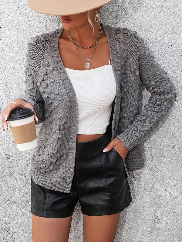 Blue Zone Planet | knitted three-dimensional pattern cardigan coat sweater BLUE ZONE PLANET