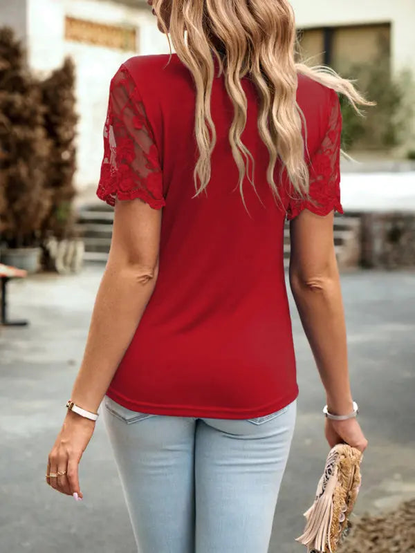 Blue Zone Planet | lace short-sleeved T-shirt BLUE ZONE PLANET